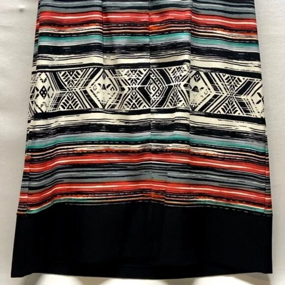 AB Studio Dress Women's 12 Black White Multicolor Stripe Geo Print Design NWT - Picture 10 of 16